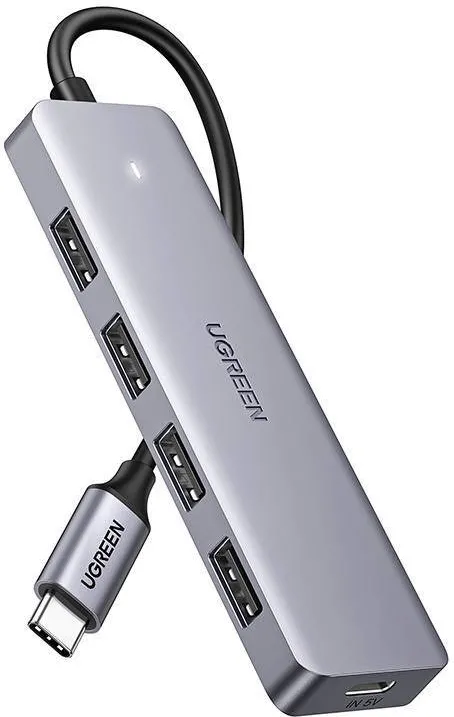 Ugreen Hub 4-in-1 USB-C Adapter to 4× USB 3.0 + USB-C Grey