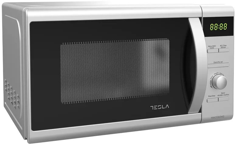 Cuptor microunde Tesla MW2060MS, 20LDigital, grill 1000W, Argintiu