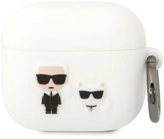 Karl Lagerfeld KLACA3SILKCW AirPods 3 cover white/white Silicone Karl & Choupette