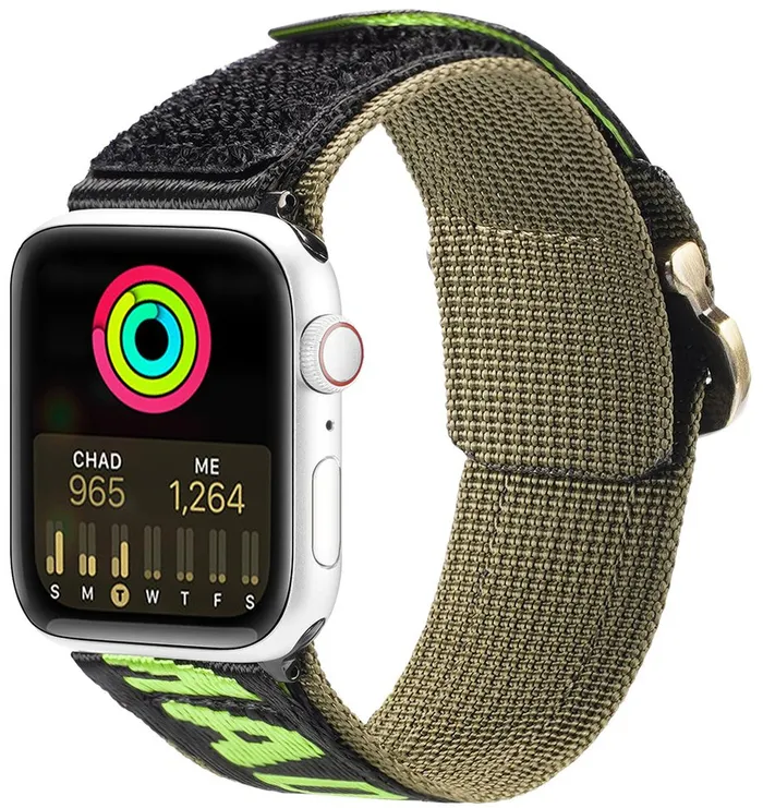 Dux Ducis Strap (Outdoor Version) Apple Watch Ultra Strap, SE, 9, 8, 7, 6, 5, 4, 3, 2, 1 (49, 45, 44, 42 mm) Nylon Band Bracelet Black/Green