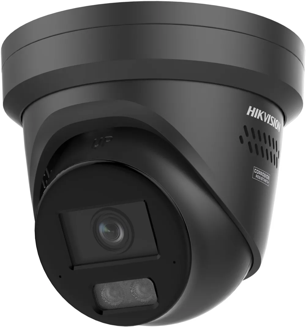 Hikvision DS-2CD2387G3-LIS2UY/SL(2.8mm)/BLACK 8MP ColorVu Smart Hybrid Light Turret IP Camera,2.8mm,Dual Mic,Speaker,PoE,IP67,Black