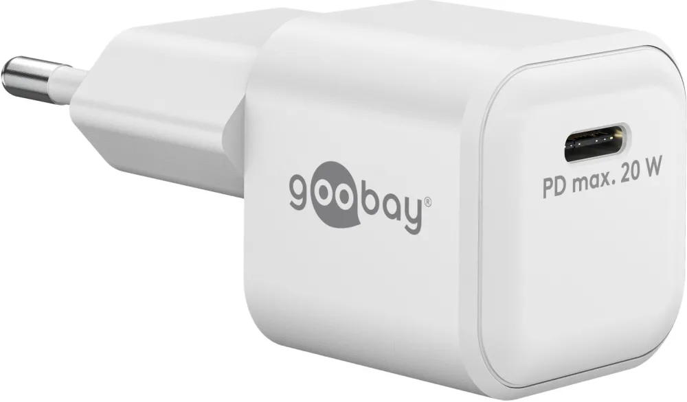 Goobay 20 W USB-C PD GaN Fast Charger Nano, White
