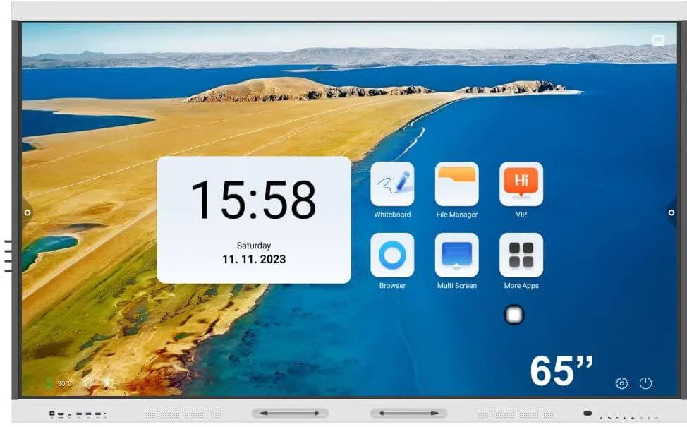 Display interactiv EvoBoard/BlackMount series V100-TE65YY(-N), 65", 4K, CPU 8*A55 , RAM 8GB, ROM 128GB, NFC, Android 14