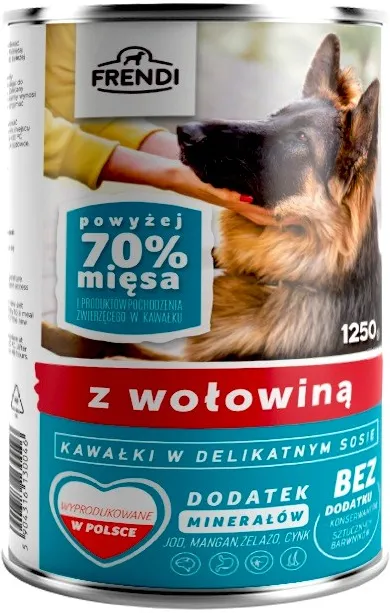 FRENDI with Beef chunks in delicate sauce - wet dog food - 1250g