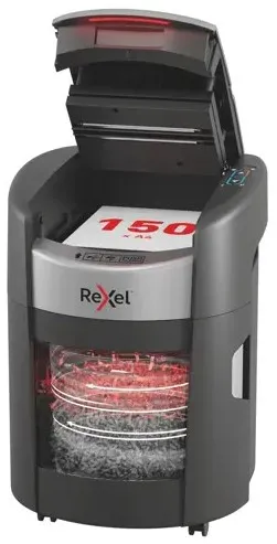 Rexel ShredMax AutoFeed+ 150M automatic paper shredder, P5, 150 sheets, 15-litre waste bin