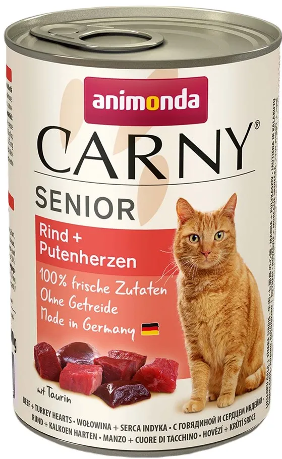 ANIMONDA Carny Senior Beef and turkey hearts - wet cat food - 400g