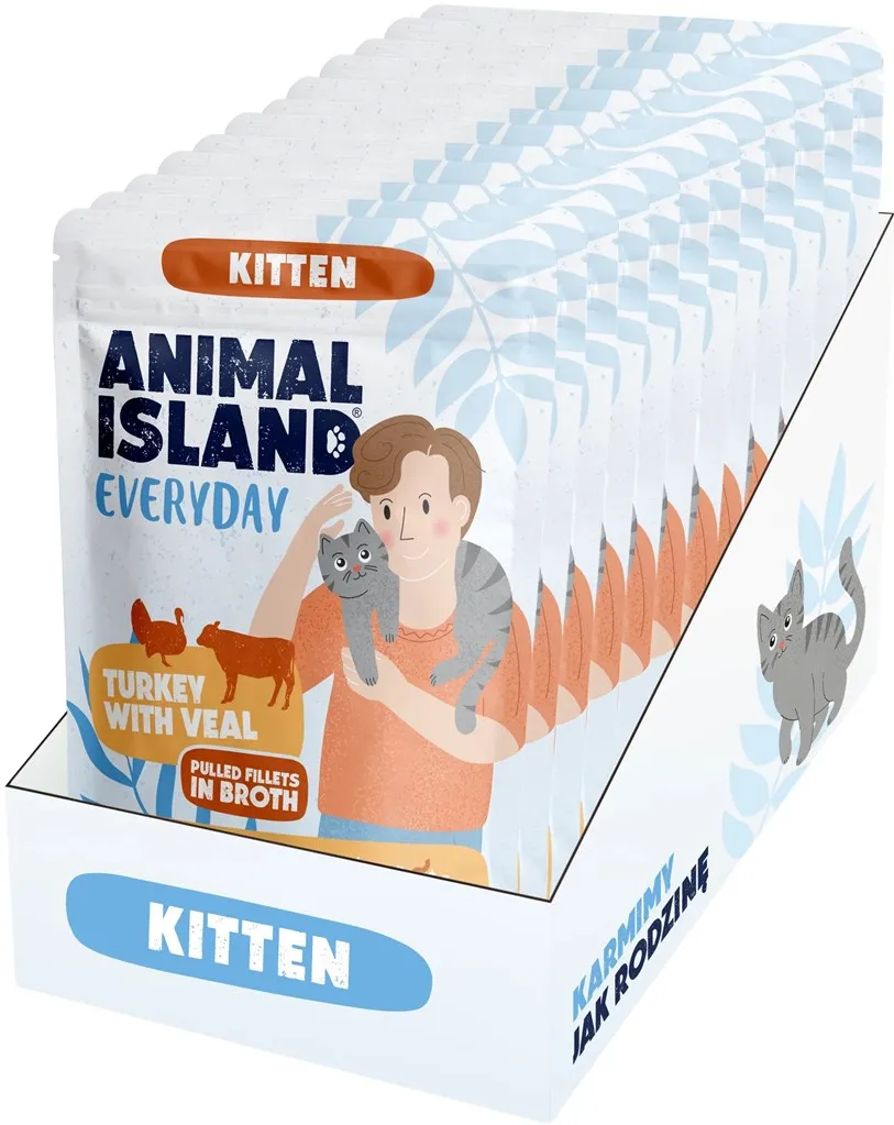 ANIMAL ISLAND Everyday Kitten Turkey with veal Box - wet cat food - 12x85g