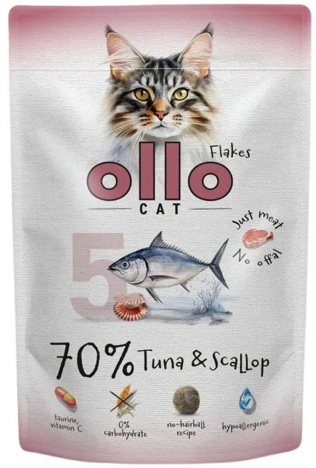 OLLO Cat No. 5 Tuna and scallop - wet cat food - 85g