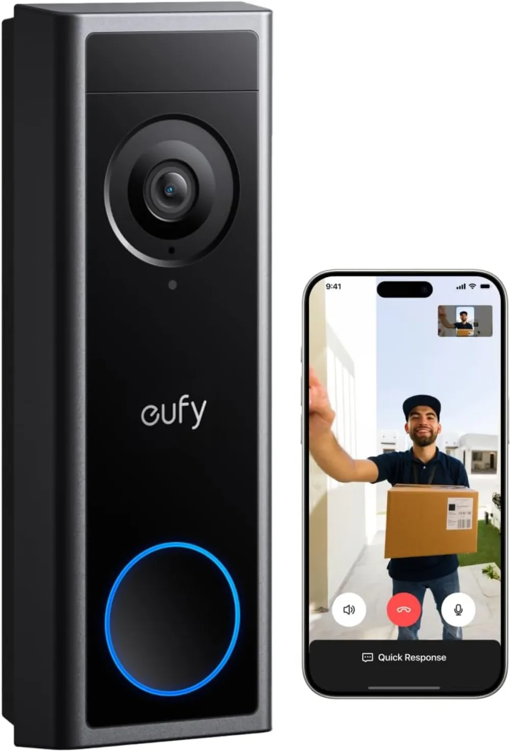 Sonerie video Eufy C31 WiFi 2K FHD Compatibil cu HomeBase S380