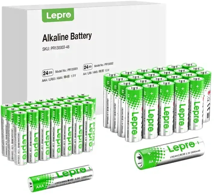 Baterii alcaline LEPRO 130003-48 AA/AAA, pachet de 48 de bucăți