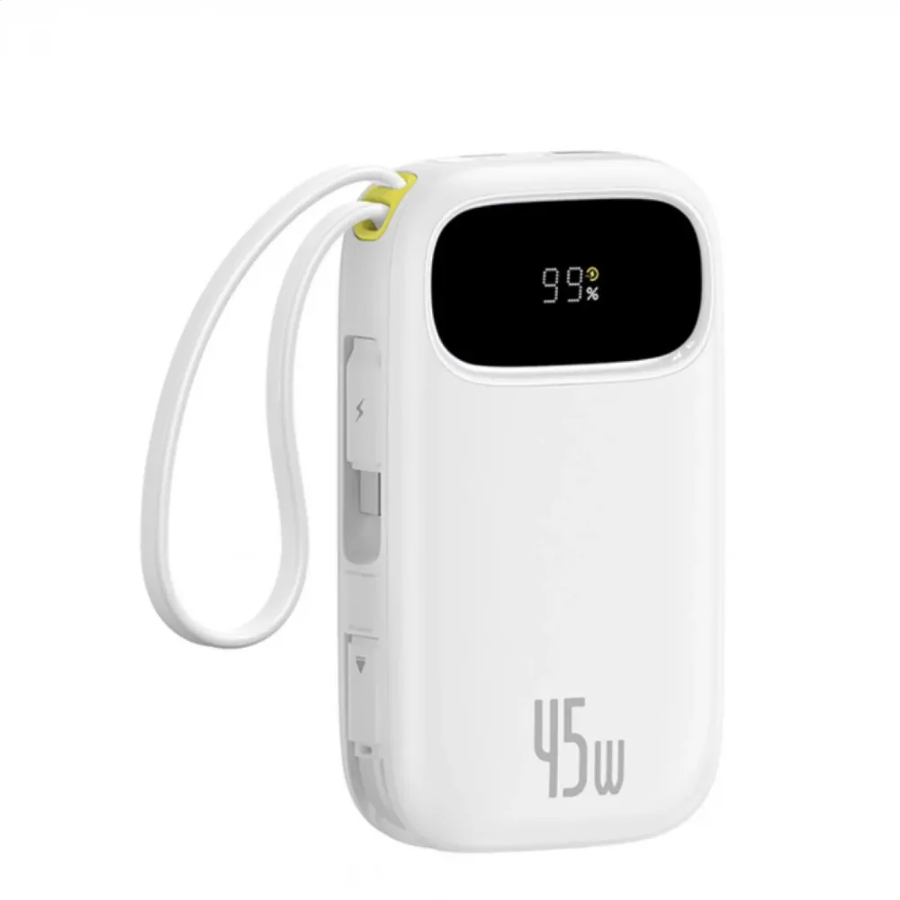 Acumulator extern Baseus EnerFill FC31 Qpow 3 20.000 mAh Digital Display USB-C 45W Alb
