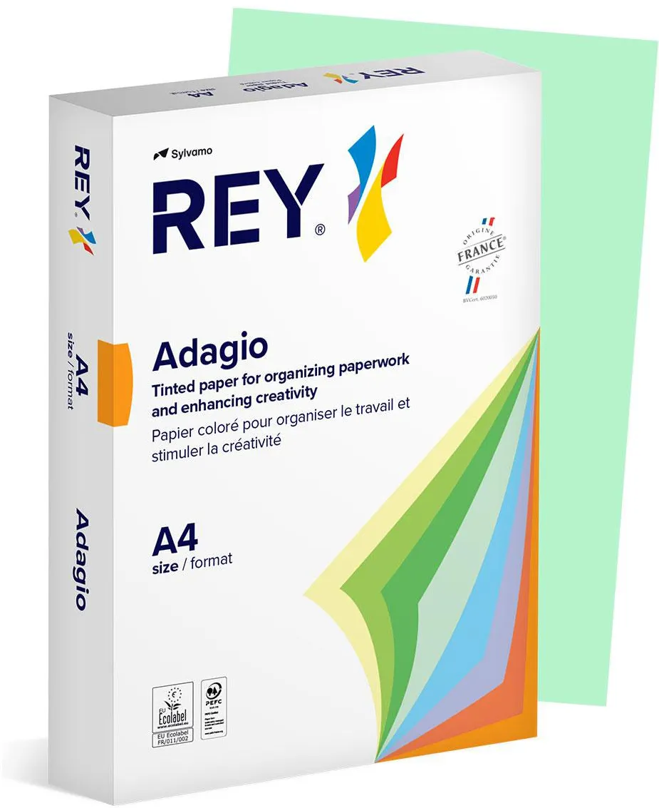 Carton color REY Adagio, A4, 160g, 250 coli/top, verde pastel,  Green 09
