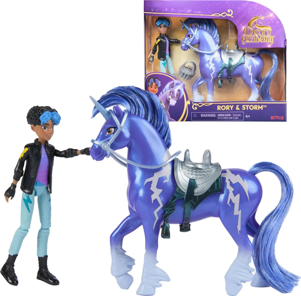 Spinmaster Unicorn Academy - Rory and Unicorn Storm (with real mane and tail and brush)