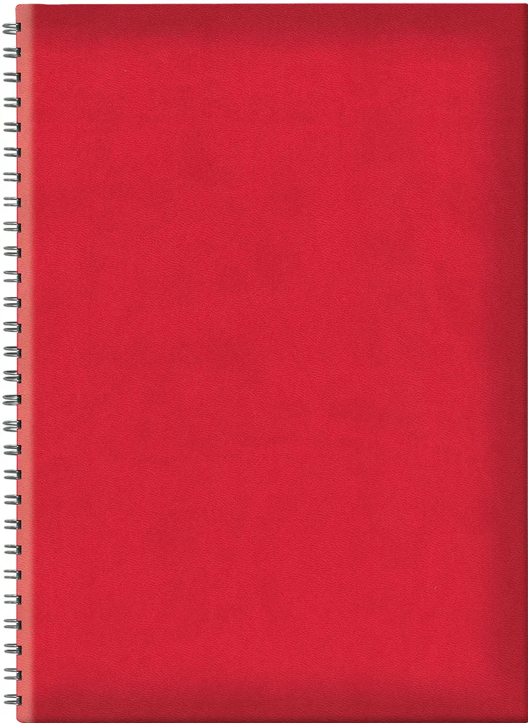 Agenda Tucson B5, nedatata, hartie offset alb, spira ascunsa, coperta rosu