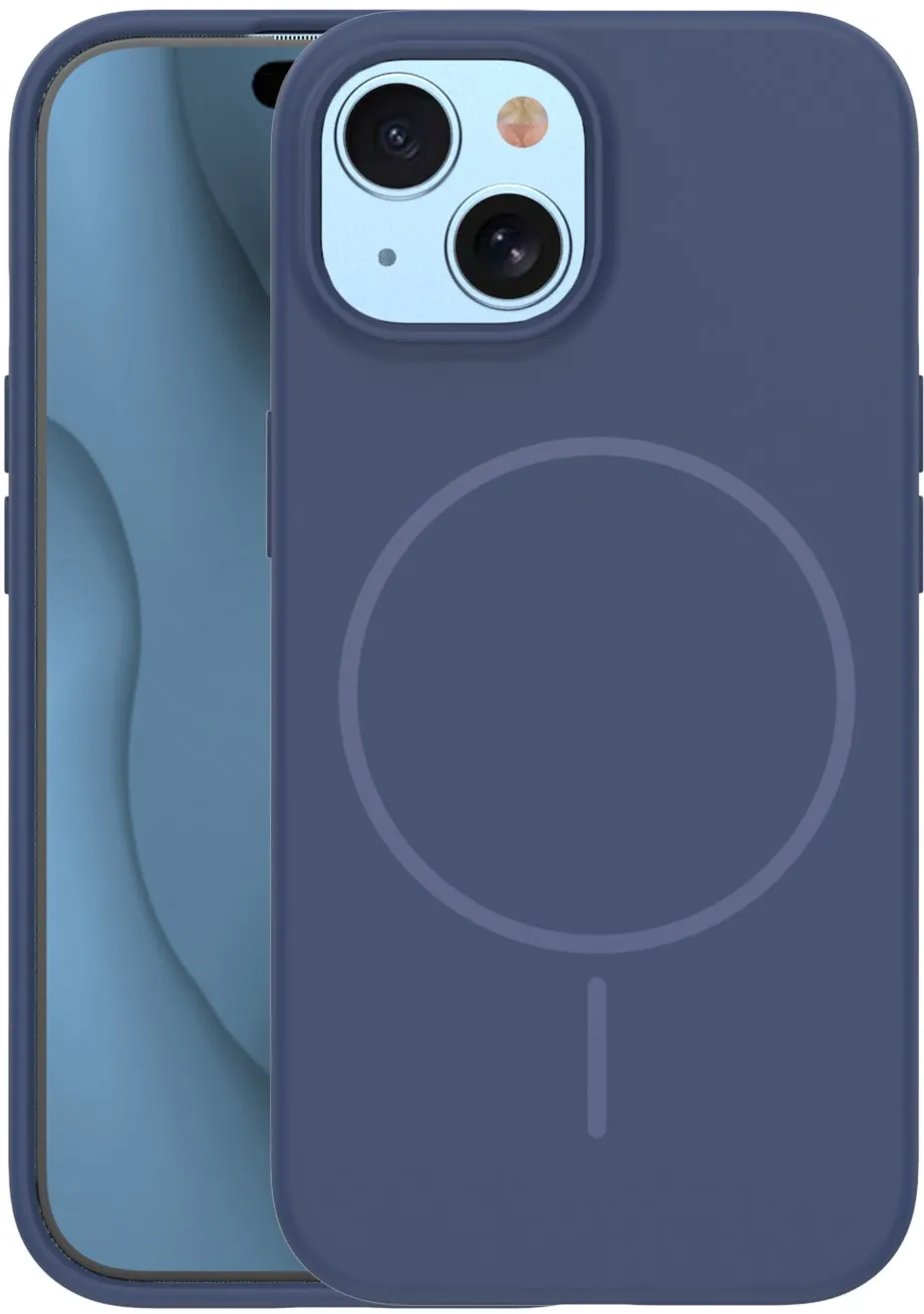 Silicone Thin Mag case for iPhone 15 6,1" dark blue