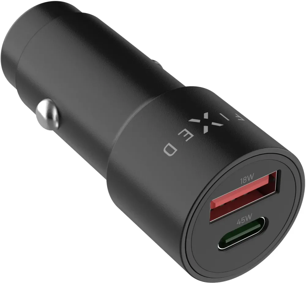 FIXED USB-C/USB-A Car Charger, 63W, PD 3.0, Black