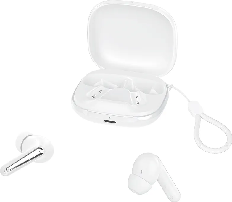 XO Bluetooth earphones G53 TWS white ANC + ENC with stand