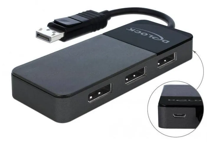 Adaptor DELOCK DisplayPort 1.4 Splitter 1xDP in > 3xDP out