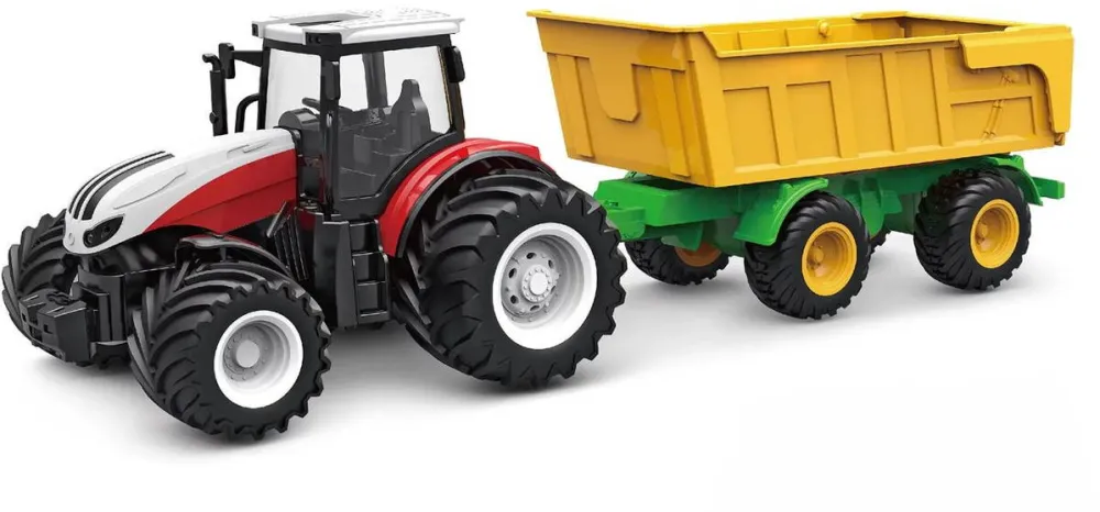 Masina AMEWI Tractor cu Remorca LiIon 500mAh Alb/6+