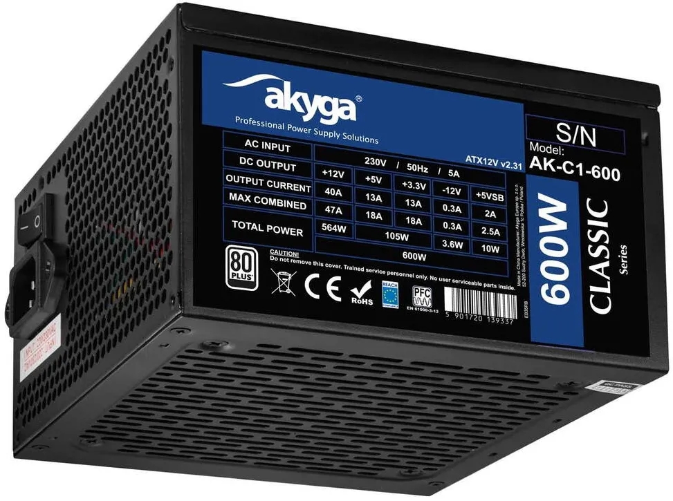 Sursa PC AKYGA AK-C1-600 PRO SERIES, 80+, 600W