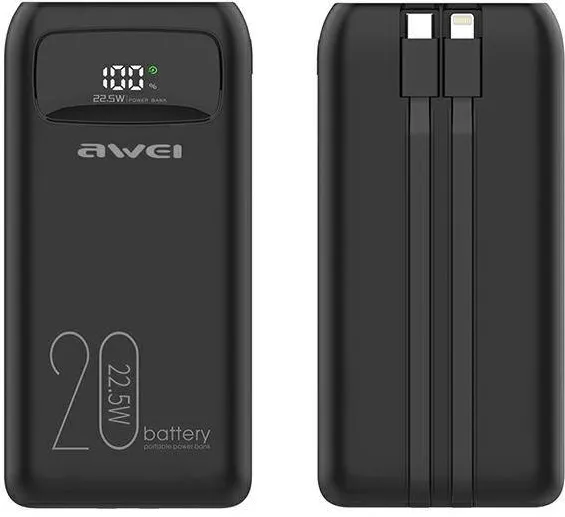 Baterie Externa AWEI 20000mAh P169 K 22,5W USB-C+Apple Cab