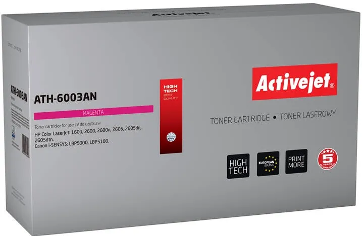Toner imprimanta ACTIVEJET COMPATIBIL ATH-6003AN for HP printer; HP 124A Q6003A, Canon CRG-707M replacement; Premium; 2000 pages; magenta