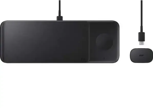 incarcator fara fir Samsung pentru telefoane / Galaxy Watch / Casti TWS Negru + incarcator de perete 25 W + Cablu USB Type-C (EP-P6300TBEGEU)