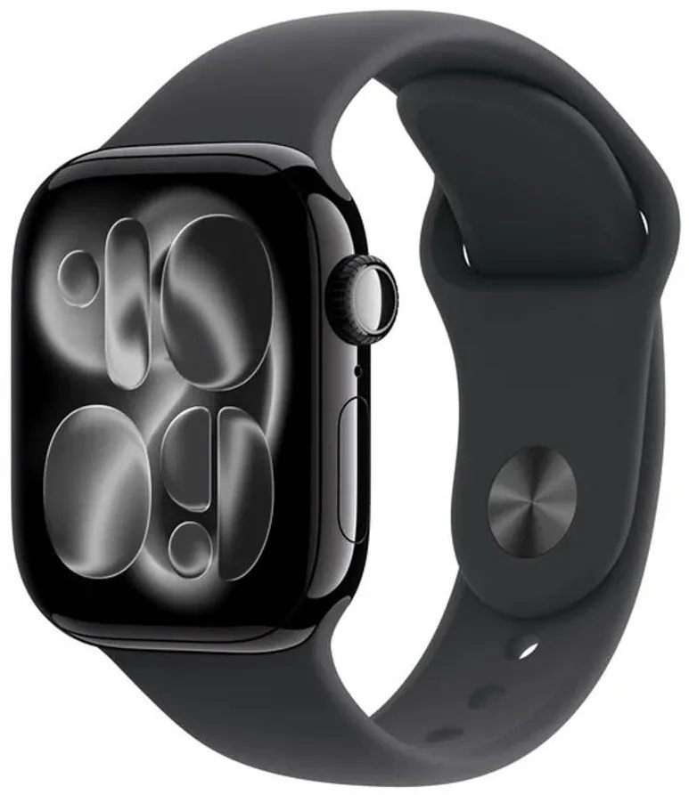Smartwatch Apple Watch Series 11 GPS 42mm Jet Black Aluminium Case with Black Sport Band - S/M