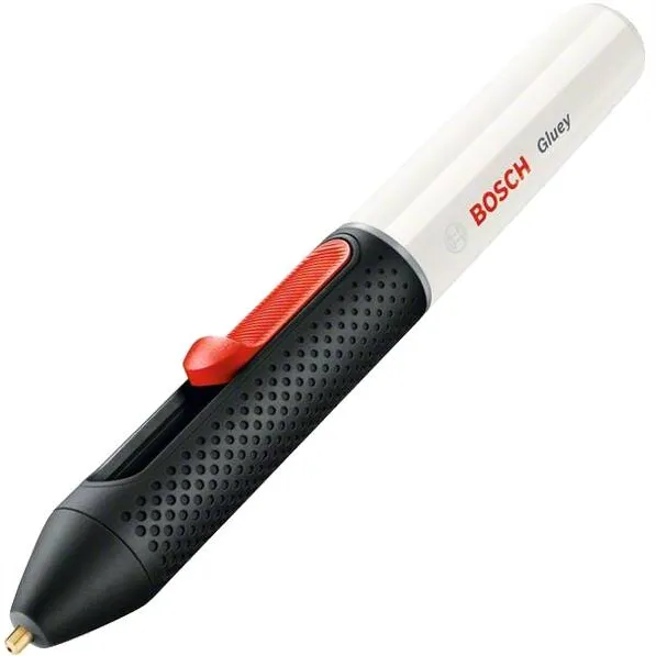BOSCH GLUEY marshmallow - Pistol de lipit cu bagheta siliconica cu 2 baterii alcaline, 1.2 V, 2.1 Ah, 7 mm, 150 grade C