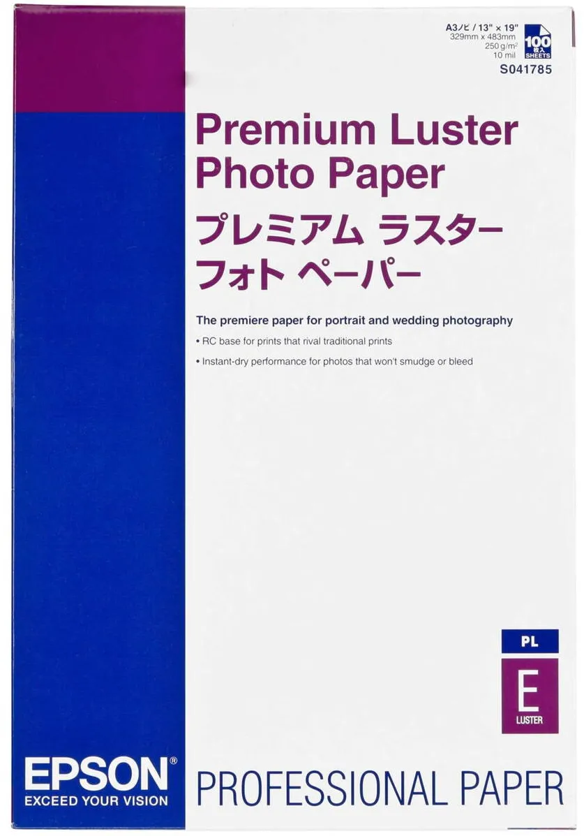 Hartie Foto Epson Premium Luster Photo Paper A3+ 100 Sheet, 260g   S041785