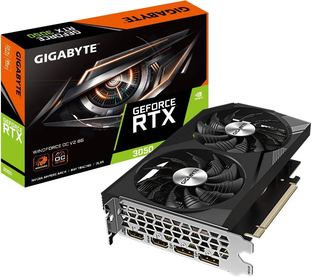 Placa Video GIGABYTE GeForce RTX 3050 WINDFORCE OC V2 8GB GDDR6 128-bit