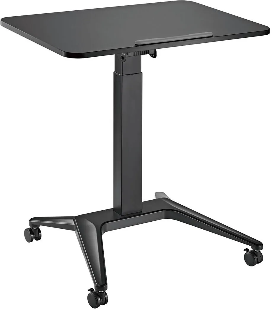 Birou Gaming MACLEAN Maclean MC-453 B Mobile Laptop Desk with Pneumatic Height Adjustment, Laptop Table with Wheels, 80 x 52 cm, Max. 8 kg, Height Adjustable Max. 109 cm (Black)