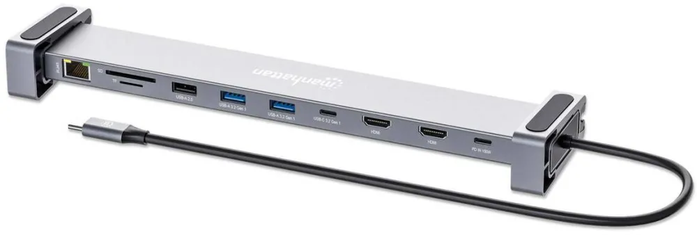 Docking Station MANHATTAN  10-in-1 4K USB-C PD  2xHDMI