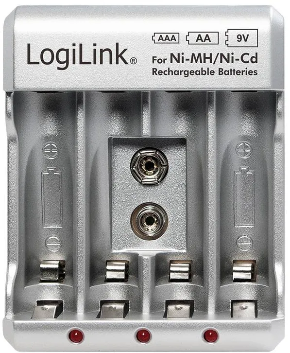 Logilink - Battery charger for Ni-MH/Ni-Cd AA/AAA/9V rechargeable batteries