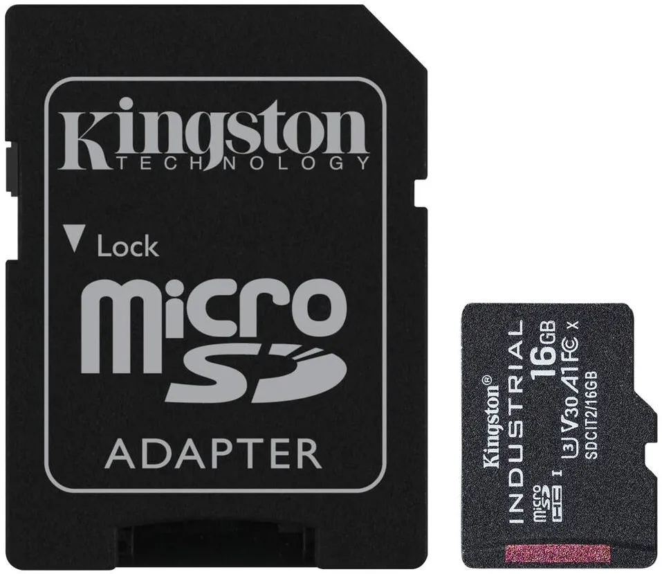 Card de Memorie Kingston MicroSDHC Industrial Class 10 UHS-I 16GB + Adaptor