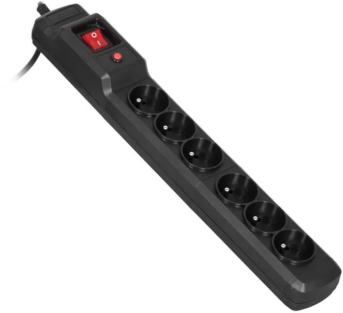ACTIVEJET Priza/Prelungitor COMBO 6GN 5M black with cord