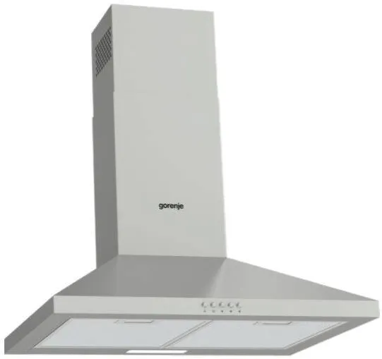 GORENJE Hota tip semineu WHC629E4X, 60 cm, 65 dB, putere absorbtie 450 m3/h, LED, 3 viteze, control butoane, otel