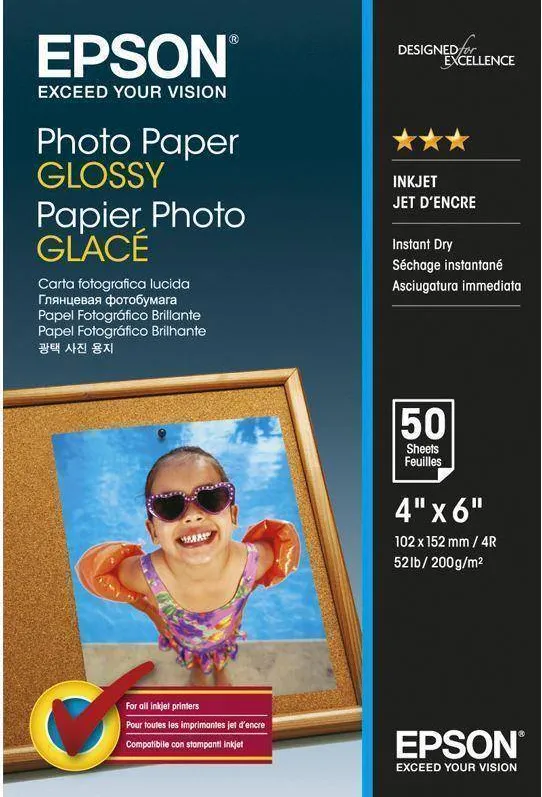 Hartie Foto Epson Photo Glossy 10x15 cm (4x6 inch) 50 coli