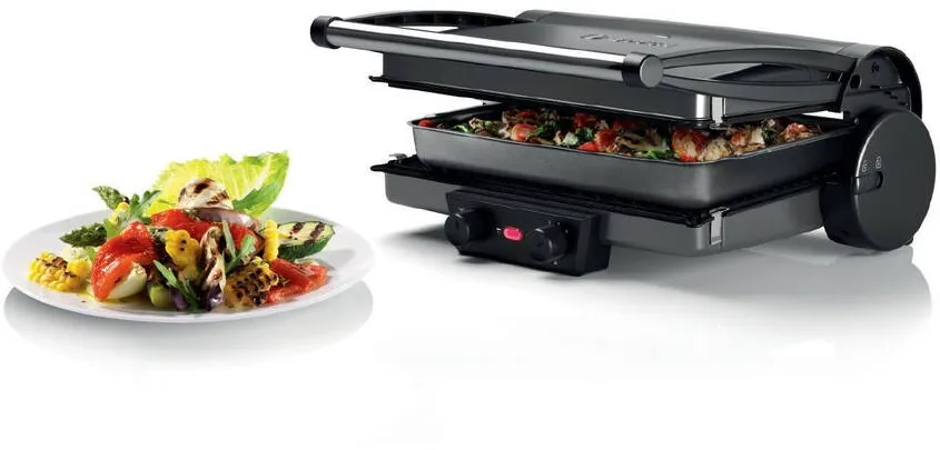 Contact Grill BOSCH Gratar electric 3-in-1 TCG4215, 2000W, Argintiu/Negru