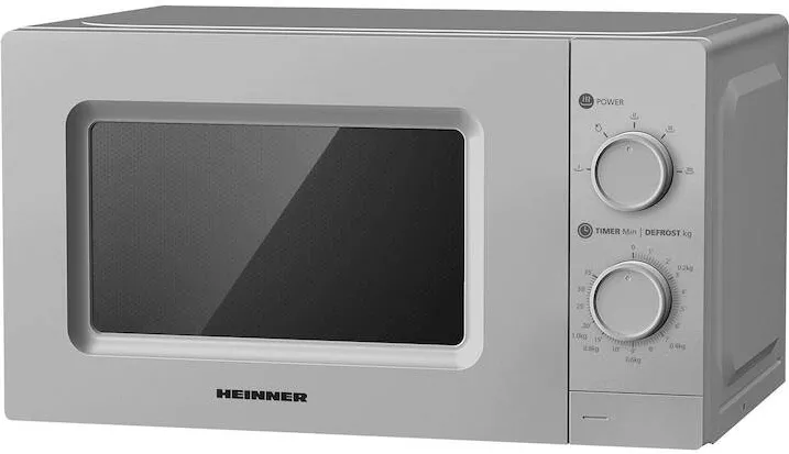 Cuptor cu Microunde HEINNER HMW-MD20MSL, 20 l, Control mecanic, 700 W, Argintiu