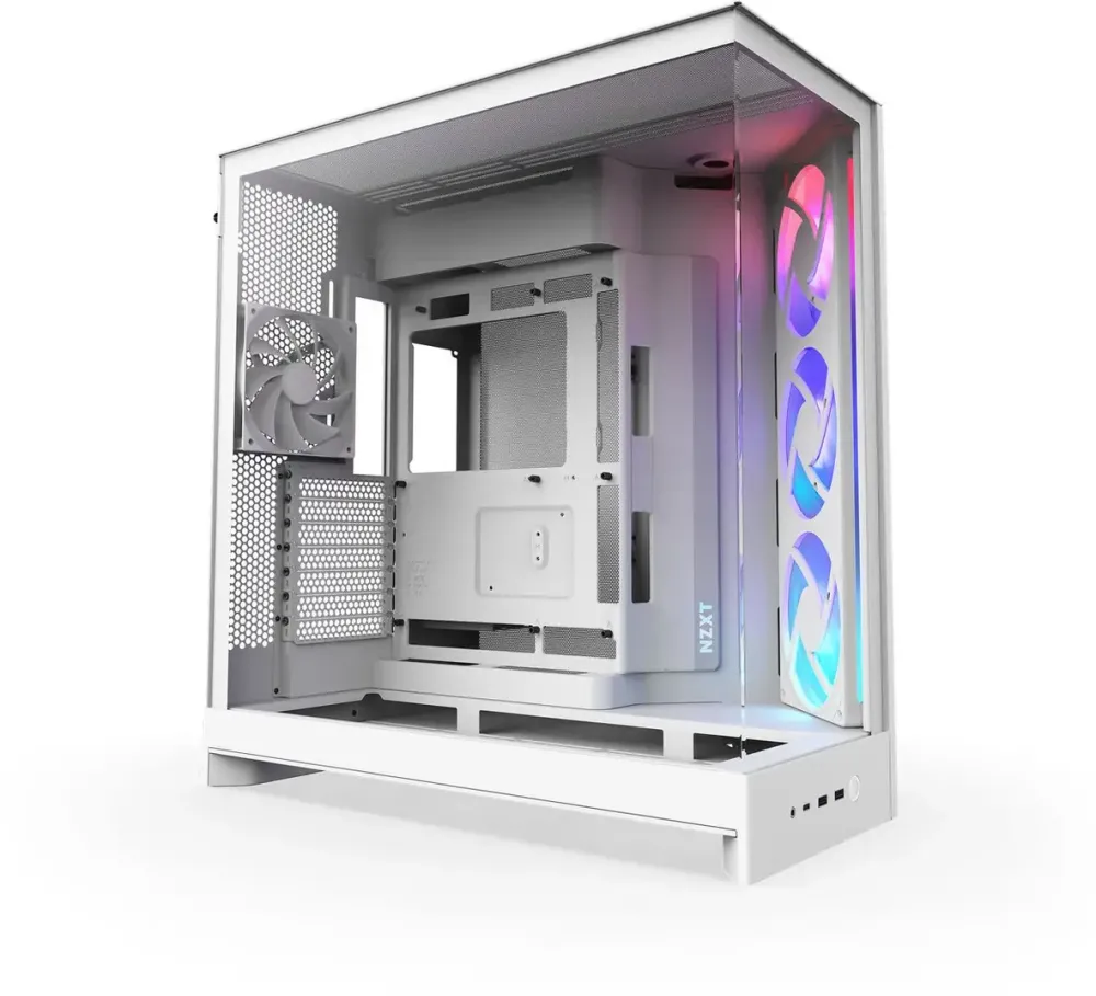 Carcasa PC NZXT NZXT H9 Flow RGB PC-Gehäuse, Midi-Tower, E-ATX, Tempered Glass - weiß