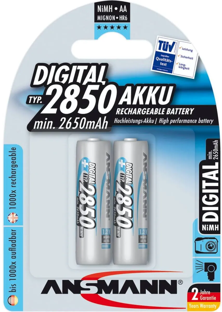 Ansmann Acumulator/Incarcator 1x2 NiMH rech. battery 2850 Mignon AA 2650 mAh DIGITAL