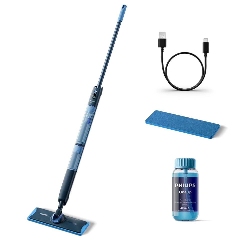 Aspirator Philips XV5113/01 OneUp 5000 Series Electric Mop, Blue/Black