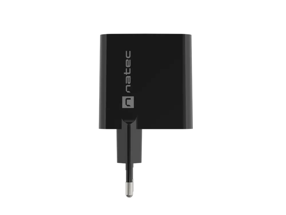 Natec Natec Ribera USB Charger, 1x USB-A + 1x USB-C 45W, Black