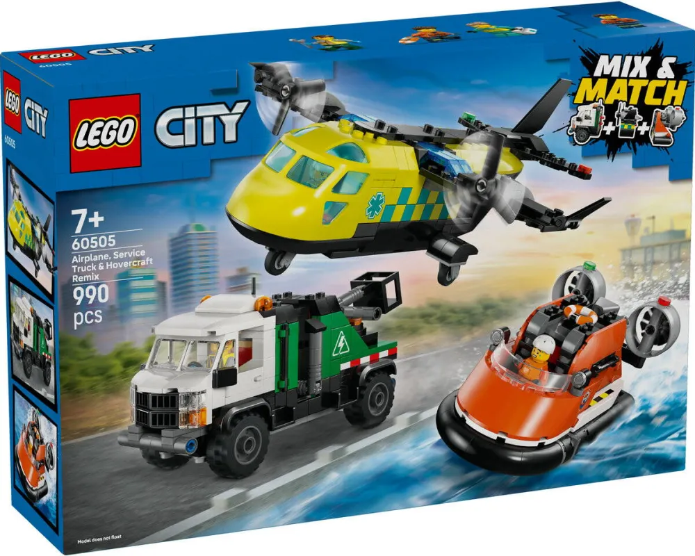 LEGO CITY 60505 Airplane, Service Truck and Hovercraft Rem