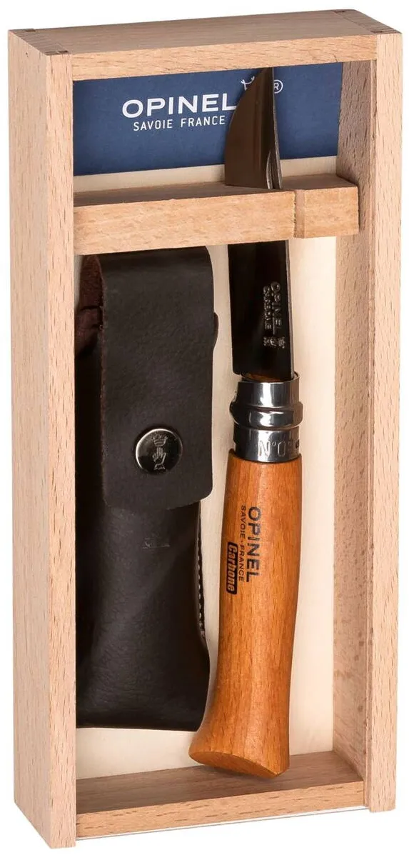 Opinel No. 08 Carbon + Sheath pencil case