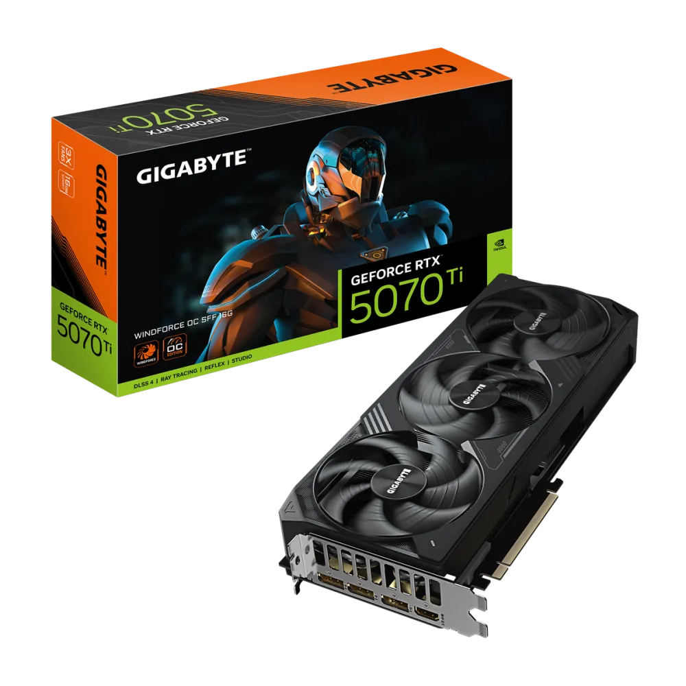 Placa Video GIGABYTE GeForce RTX 5070 Ti WINDFORCE OC SFF 16G DLSS 4