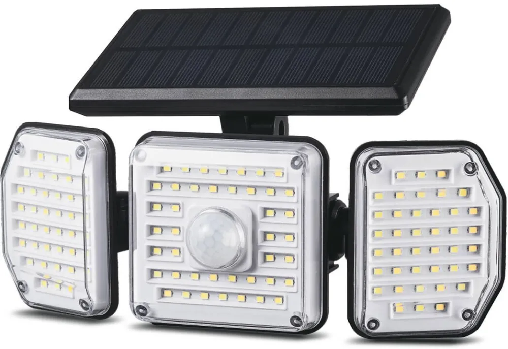 MACLEAN IP65 Solar LED Lamp with Motion and Dusk-to-Dawn Sensor IP65 4W 320lm 4000K Li-ion 1200 mAh 3 Operating Modes Floodlight Security Garden Entryway HQ