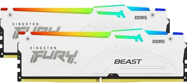 Memorie RAM Kingston FURY Beast RGB White 64GB DDR5 6000MHz CL36 Dual Channel Kit