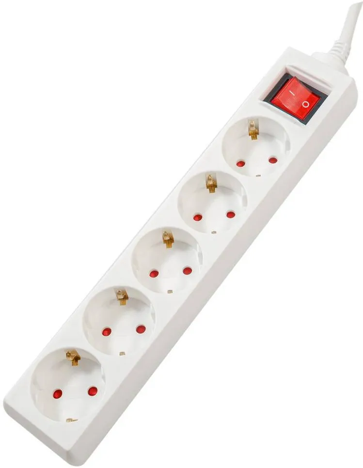 Prelungitor Spacer Schuko x 5, conectare prin Schuko (T), cablu 3 m, 16 A, max. 3500W, protectie supratensiune, protectie copii, alb